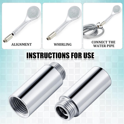 2 Pcs Shower Head Extension Arm Stainless Steel Pipe 1/2pt Male to Female Thread Cast Fitting Coupler Adapter(2 Inch) Inch.