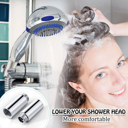 2 Pcs Shower Head Extension Arm Stainless Steel Pipe 1/2pt Male to Female Thread Cast Fitting Coupler Adapter(2 Inch) Inch.