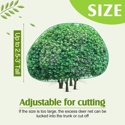 6 Pcs Deer Netting for Shrubs up to 2.5-3' Tall, 5.9 x Ft Plant Trees Covers, Reusable Garden Plastic Fencing with 10 Cord Locks 2 Ropes Protect Undershrub from Birds.
