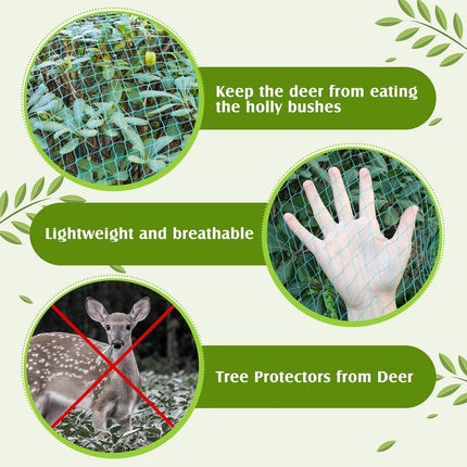 6 Pcs Deer Netting for Shrubs up to 2.5-3' Tall, 5.9 x Ft Plant Trees Covers, Reusable Garden Plastic Fencing with 10 Cord Locks 2 Ropes Protect Undershrub from Birds.
