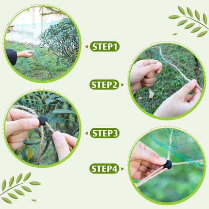 6 Pcs Deer Netting for Shrubs up to 2.5-3' Tall, 5.9 x Ft Plant Trees Covers, Reusable Garden Plastic Fencing with 10 Cord Locks 2 Ropes Protect Undershrub from Birds.