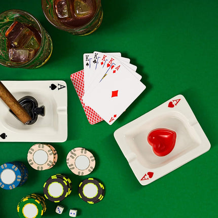 2 Pcs Cool Ashtray Creative Poker Ceramic Cigarette for Stoners Accessories Home Office Stoner Room Decor Men Women Gift Supplies.