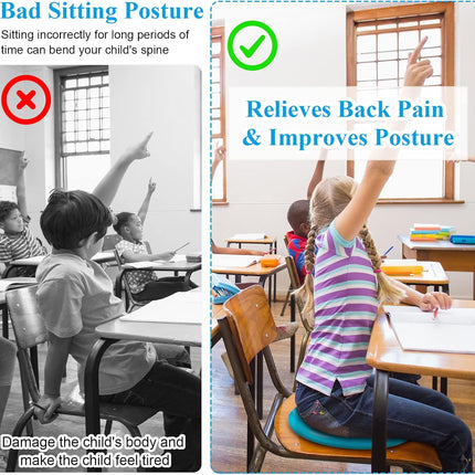 10 Pcs Wobble Cushion Wiggle Seat for Sensory Kid Flexible Seating Promotes Active Learning Improves Student Productivity Stability Inflated Balance Disc Pad with Air Pump Classroom Mint Green.