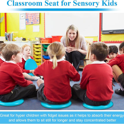 10 Pcs Wobble Cushion Wiggle Seat for Sensory Kid Flexible Seating Promotes Active Learning Improves Student Productivity Stability Inflated Balance Disc Pad with Air Pump Classroom Mint Green.