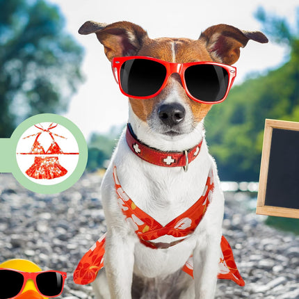 4 Pack Summer Themed Dog Bikini for Small Dogs Bathing Suits Puppy Doggies Swimsuit Dress Pet Skirts Hawaii Dresses Girl Cats Beach.
