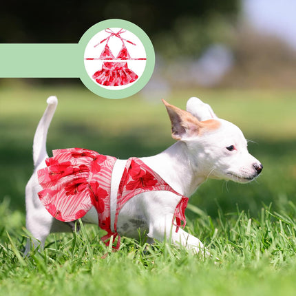 4 Pack Summer Themed Dog Bikini for Small Dogs Bathing Suits Puppy Doggies Swimsuit Dress Pet Skirts Hawaii Dresses Girl Cats Beach.