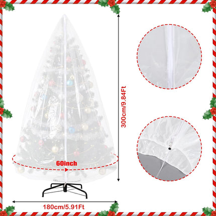 9.84 ft Upright Christmas Tree Storage Bag White Extra Large Jumbo Removal Disposal with Zipper Drawstring Waterproof Tear Proof Cover for Xmas Daily Home.
