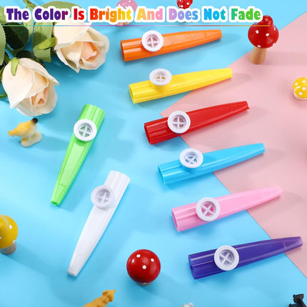 72 Pcs 8 Colors Plastic Kazoos Bulk Kazoo Musical Instruments for Party Favors Music Classroom and Events Gifts Bag Fillers Teacher Prizes Birthday Anniversary Christmas.
