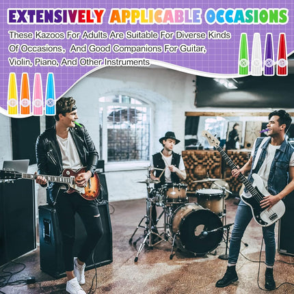 72 Pcs 8 Colors Plastic Kazoos Bulk Kazoo Musical Instruments for Party Favors Music Classroom and Events Gifts Bag Fillers Teacher Prizes Birthday Anniversary Christmas.