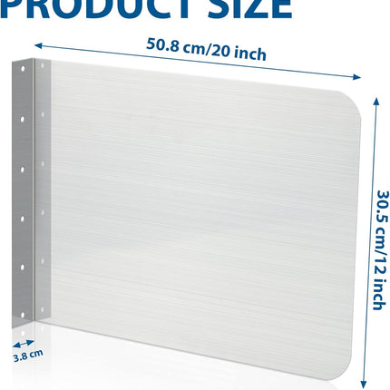 20 x 12 Inch Stainless Steel Splash Guard Wall Mount with Screws for Bathroom Sink Side Prep Sinks Protector Commercial Kitchen Restaurant.