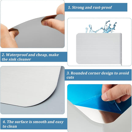 20 x 12 Inch Stainless Steel Splash Guard Wall Mount with Screws for Bathroom Sink Side Prep Sinks Protector Commercial Kitchen Restaurant.