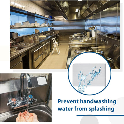 20 x 12 Inch Stainless Steel Splash Guard Wall Mount with Screws for Bathroom Sink Side Prep Sinks Protector Commercial Kitchen Restaurant.