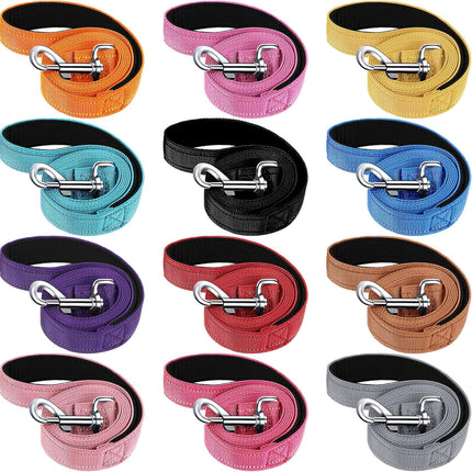 12 Pack Dog Leash Bulk, Double Sided Reflective, Nylon Leashes with Padded Handle for Small, Medium, and Large Dogs, 5 Feet Long, Puppy Walking Training.