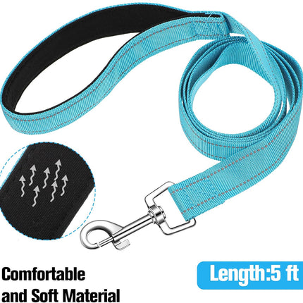 12 Pack Dog Leash Bulk, Double Sided Reflective, Nylon Leashes with Padded Handle for Small, Medium, and Large Dogs, 5 Feet Long, Puppy Walking Training.