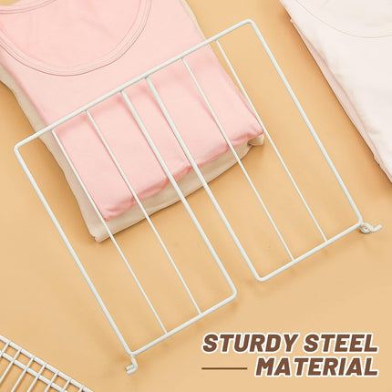 12 Pcs Wire Shelf Divider for Shelves Closet Organization Clothes Wardrobe Separators Organizer Dividers Storage Rack Separator Cabinets Kitchen Office, White.