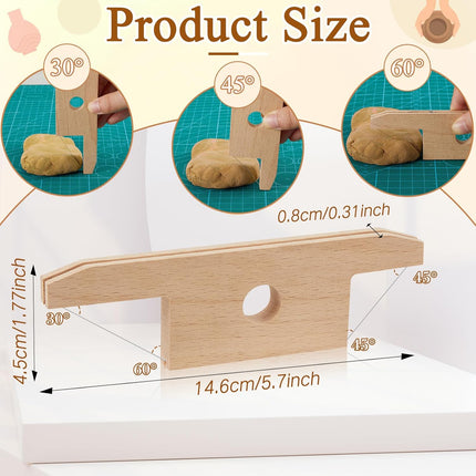 3 Pieces Pottery Clay Tools Set Includes Wooden Paddles Sculpture Pad Bevel Cutter for Angle Cutting Tool Paddle Ceramics Trimming.