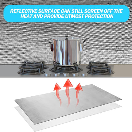 2 Pcs 24'' x 48'' Aluminized Heat Shield Thermal Barrier Adhesive Backed Blanket Wrap Fiberglass Insulation Reflective Material High Temp Protection for Exhaust Wood Fireplace Stove.