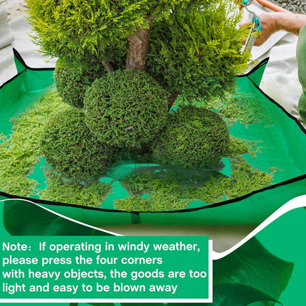 2 Set Landscape Pruning Tarp 78.7"x78.7" Waterproof Bush Trimming with Hole Shrub Catcher Four Corner Buckles for Leaf Collection Garden Tree Accessories.