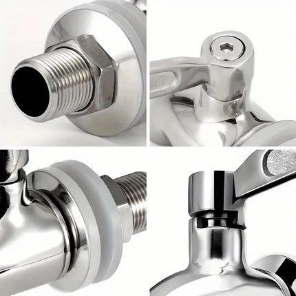Stainless Steel Beverage Jar Dispenser Replacement Spigot Faucet, For Dispensers - Durable Outdoor Water Faucet Sun Tea Jars, Perfect Parties & Camping 16mm（5/8 inch）.