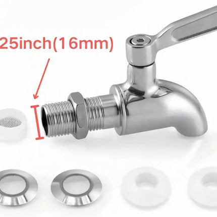Stainless Steel Beverage Jar Dispenser Replacement Spigot Faucet, For Dispensers - Durable Outdoor Water Faucet Sun Tea Jars, Perfect Parties & Camping 16mm（5/8 inch）.