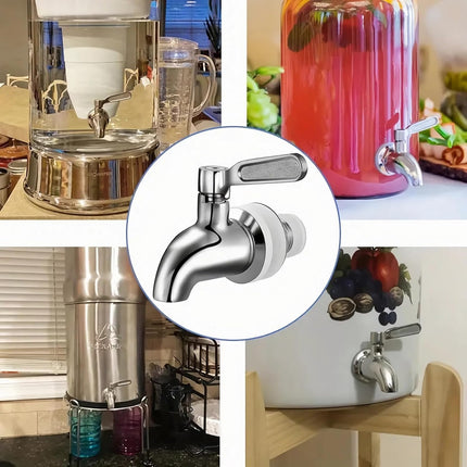 Stainless Steel Beverage Jar Dispenser Replacement Spigot Faucet, For Dispensers - Durable Outdoor Water Faucet Sun Tea Jars, Perfect Parties & Camping 16mm（5/8 inch）.