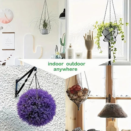 Hanging Basket Chain, 3 Sets Plant Hanger Metal Chains with Clips for Flower Pots, Planters, Bird Cage, Lanterns(Black) (Clips).