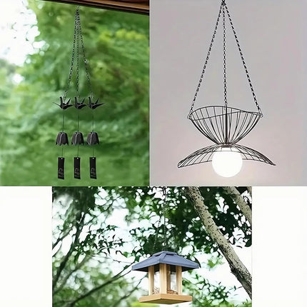 Hanging Basket Chain, 3 Sets Plant Hanger Metal Chains with Clips for Flower Pots, Planters, Bird Cage, Lanterns(Black) (Clips).