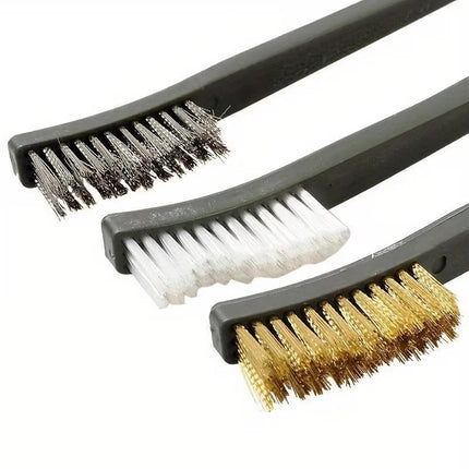 6Pc Mini Wire Brush Set, Steel Brass Nylon Cleaning Polishing Metal Rust Tools, Suitable for Paint Dirt.