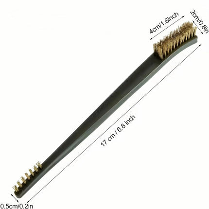 6Pc Mini Wire Brush Set, Steel Brass Nylon Cleaning Polishing Metal Rust Tools, Suitable for Paint Dirt.