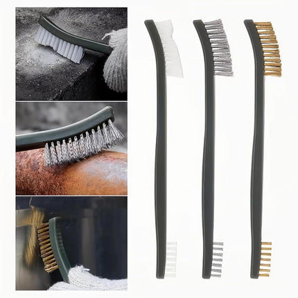 6Pc Mini Wire Brush Set, Steel Brass Nylon Cleaning Polishing Metal Rust Tools, Suitable for Paint Dirt.