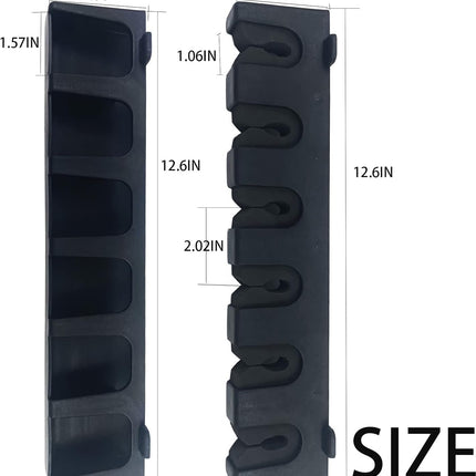Vertica Fishing Rod Holders, Wall-Mounted – Racks, Pole Holders,Fishing Rack,Store 6 Rods or Combos in 12.6 Inches, for Garage & Boat, 1 Pair Black (Vertica).