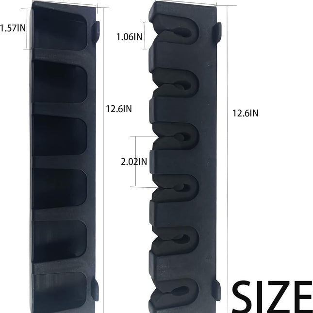 Vertica Fishing Rod Holders, Wall-Mounted – Racks, Pole Holders,Fishing Rack,Store 6 Rods or Combos in 12.6 Inches, for Garage & Boat, 1 Pair Black (Vertica).
