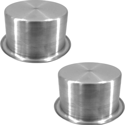 2Pcs 3" Stainless Steel Drop-in Anti-Spill Cup Holder with Non-Slip Washer,Heavy Duty Poker Table Inserts Fits Standard Soda Can for Desk, Boats, RV Cars & Trucks silver.