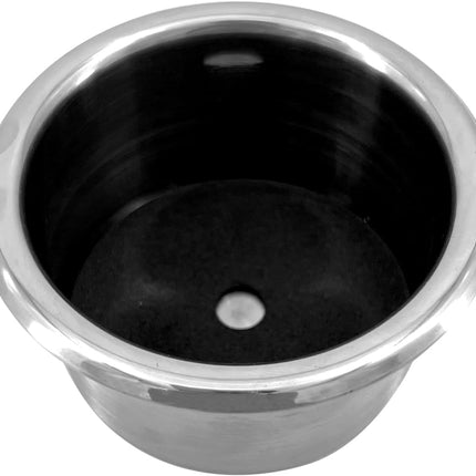 2Pcs 3" Stainless Steel Drop-in Anti-Spill Cup Holder with Non-Slip Washer,Heavy Duty Poker Table Inserts Fits Standard Soda Can for Desk, Boats, RV Cars & Trucks silver.