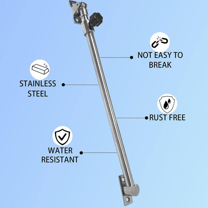 Stainless Steel Hatch Adjuster Boat Lid Support Range 10"-20" Mirror Polished for RV Yachts(Large).