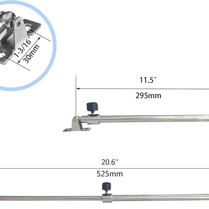 Stainless Steel Hatch Adjuster Boat Lid Support Range 10"-20" Mirror Polished for RV Yachts(Large).