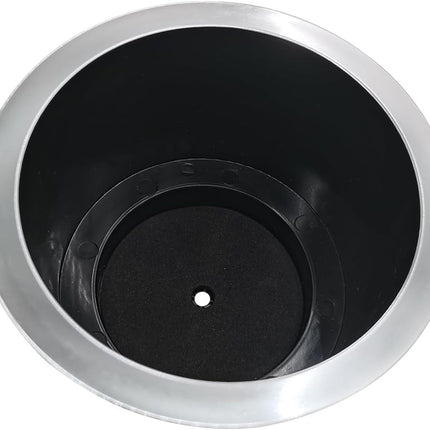 4Pcs Cup Holder Insert Plastic Universal Drop in Chrome with Drain, for RV Boat Car, Pontoon Table Sofa.