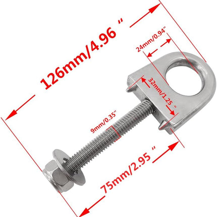 Single Shank Bow Eye for Tow Lines or Boat Trailer Winch Hook, 3" Shank, 1" Diameter.
