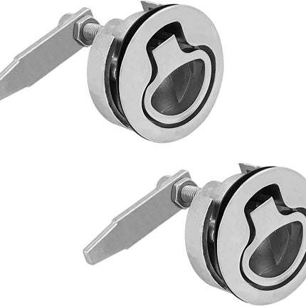 MARIEN 2PCS Marine Grade Stainless Steel Floor Buckle Hatch Latch Flush Turning Lift Handle Recessed Pull latchs.