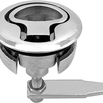 MARIEN 2PCS Marine Grade Stainless Steel Floor Buckle Hatch Latch Flush Turning Lift Handle Recessed Pull latchs.