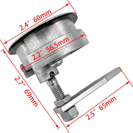 MARIEN 2PCS Marine Grade Stainless Steel Floor Buckle Hatch Latch Flush Turning Lift Handle Recessed Pull latchs.