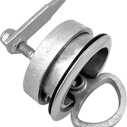 MARIEN 2PCS Marine Grade Stainless Steel Floor Buckle Hatch Latch Flush Turning Lift Handle Recessed Pull latchs.