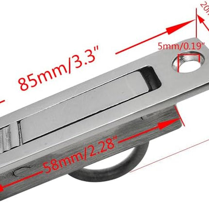 Pocket Door Pull Handle, Edge Pull, Professional Stainless Steel, Buttons Design Flush Mount with Screws.