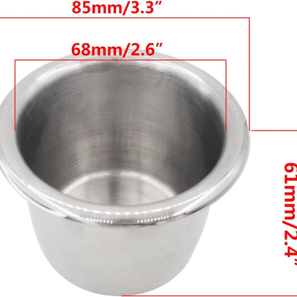 4Pcs Stainless Steel Cup Holder,Drop-in Anti-Spill Heavy Duty Poker Table Holder Inserts Fits Standard Soda Can for Desk, Boats, RV Cars & Trucks.