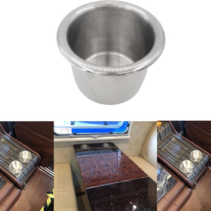 4Pcs Stainless Steel Cup Holder,Drop-in Anti-Spill Heavy Duty Poker Table Holder Inserts Fits Standard Soda Can for Desk, Boats, RV Cars & Trucks.
