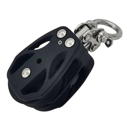 Double Pulley Block Stainless Steel Nylon Marine Rope Runner Kayak Bearing Wire Lifting Swivel Hook.