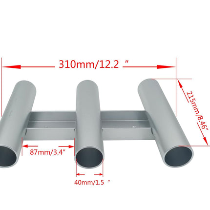 Aluminum Fishing Boat Rod Holder, 3 Link Tube Rack, Wall-Mounted Holders ,Tubes Linked Rack for Garage Boats & Yacht.