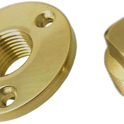 Boat Hull Drain Bronze Brass Garboard Plug w/Recepacle Flange 1/2".