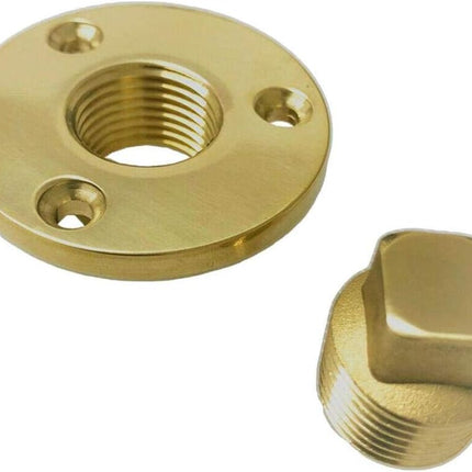 Boat Hull Drain Bronze Brass Garboard Plug w/Recepacle Flange 1/2".