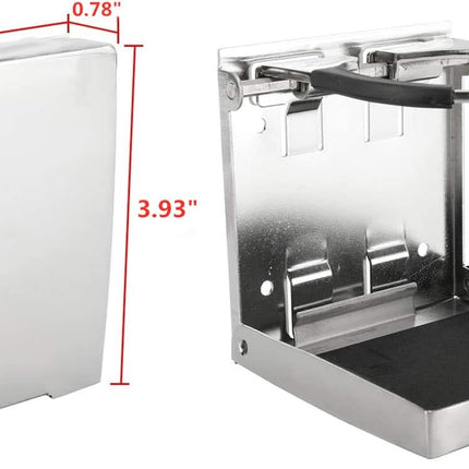 316 Stainless Steel Adjustable Fold Down Cup Drink Holder Marine Boat Caravan Car for Mug up to Dia 3.15".